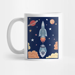 70s Space Launch Mug